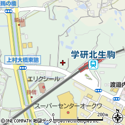 リパーク学研北生駒駅前駐車場周辺の地図