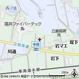 愛知県豊橋市中原町岩西周辺の地図