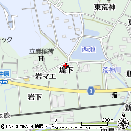 愛知県豊橋市中原町堤下33周辺の地図