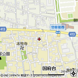 静岡県磐田市国府台405-3周辺の地図