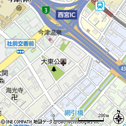 兵庫県西宮市今津大東町周辺の地図
