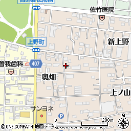 愛知県豊橋市上野町上野13周辺の地図