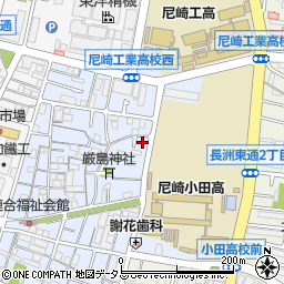 兵庫県尼崎市長洲中通周辺の地図