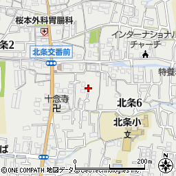 大阪府大東市北条周辺の地図