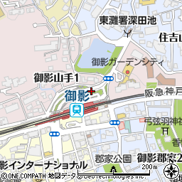 兵庫県神戸市東灘区御影山手1丁目3周辺の地図
