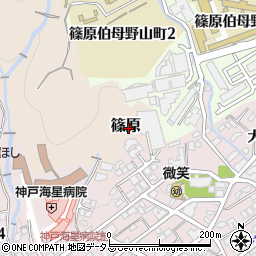 兵庫県神戸市灘区篠原周辺の地図