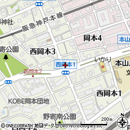 西岡本3周辺の地図