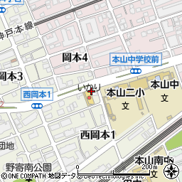 フルール西岡本周辺の地図