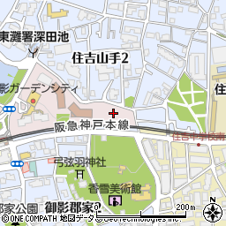 兵庫県神戸市東灘区御影山手1丁目1周辺の地図