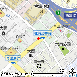兵庫県西宮市今津社前町周辺の地図