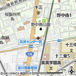 大阪市立　淀川区老人福祉センター周辺の地図