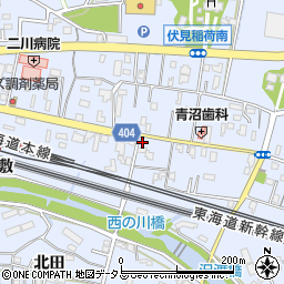 愛知県豊橋市大岩町西郷内64周辺の地図