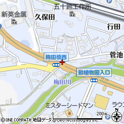 梅田橋西周辺の地図
