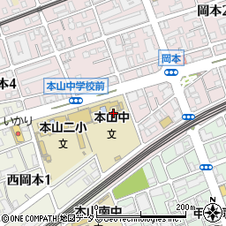 神戸市立本山中学校周辺の地図