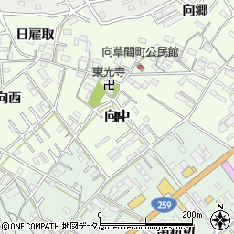 愛知県豊橋市向草間町向中周辺の地図