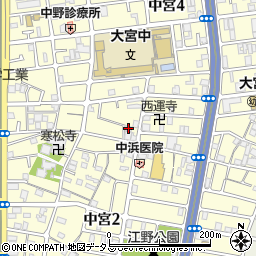 プレアール中宮２周辺の地図