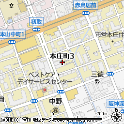 兵庫県神戸市東灘区本庄町3丁目3周辺の地図