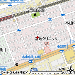本山中町カチフラット２周辺の地図