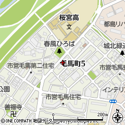 大阪府営毛馬東住宅７号棟周辺の地図