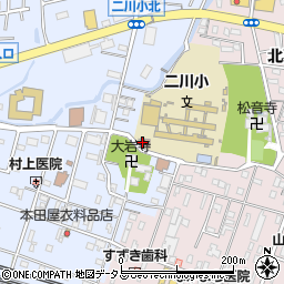 豊橋市役所　二川校区市民館周辺の地図
