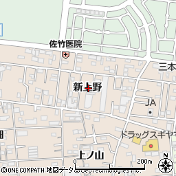 愛知県豊橋市上野町新上野周辺の地図