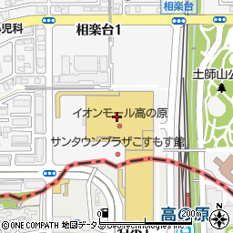 丸亀製麺 イオンモール高の原店周辺の地図