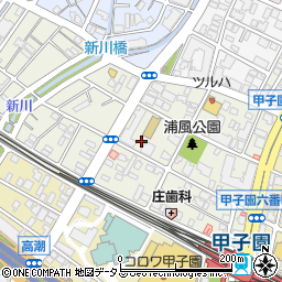 兵庫県西宮市甲子園浦風町周辺の地図