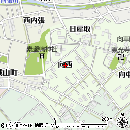 愛知県豊橋市向草間町（向西）周辺の地図