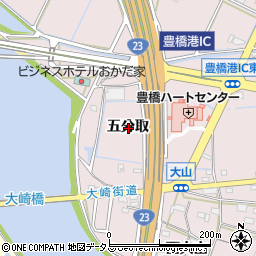 愛知県豊橋市大山町五分取周辺の地図