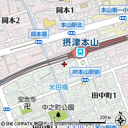 タイムズ摂津本山駅前第４駐車場周辺の地図