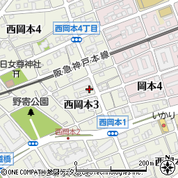 神戸西岡本郵便局周辺の地図