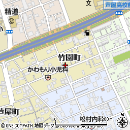 兵庫県芦屋市竹園町4-15周辺の地図