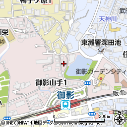 兵庫県神戸市東灘区御影山手1丁目6周辺の地図