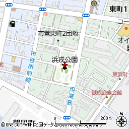 浜戎公園周辺の地図