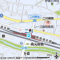 二川駅周辺の地図