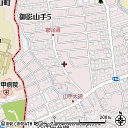 兵庫県神戸市東灘区御影山手4丁目15周辺の地図