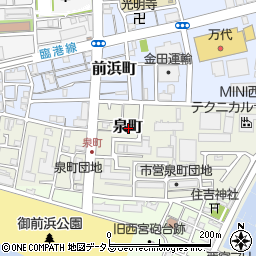 兵庫県西宮市泉町周辺の地図