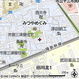 大阪府大阪市淀川区三津屋南1丁目17周辺の地図