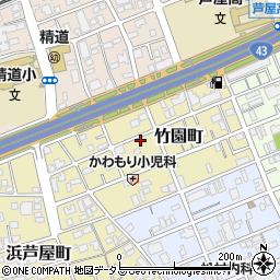 兵庫県芦屋市竹園町3-25周辺の地図