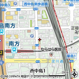 セブンイレブン大阪西中島南方店周辺の地図