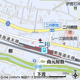 愛知県豊橋市大岩町北元屋敷16周辺の地図