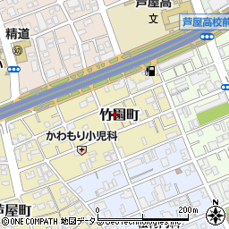 兵庫県芦屋市竹園町4-20周辺の地図