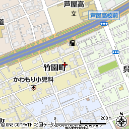 兵庫県芦屋市竹園町4周辺の地図