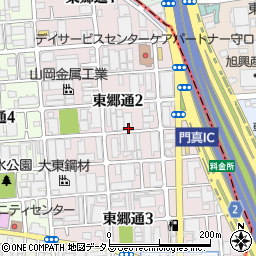 大阪府守口市東郷通周辺の地図