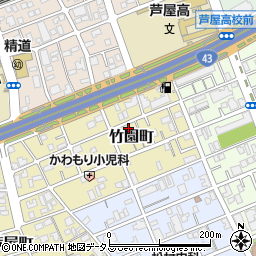 兵庫県芦屋市竹園町4-21周辺の地図