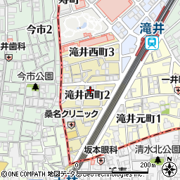 大阪府守口市滝井西町周辺の地図