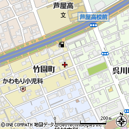 兵庫県芦屋市竹園町4-6周辺の地図