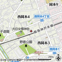 ガーデンコート西岡本周辺の地図