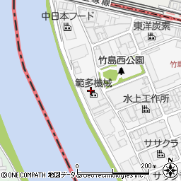 範多機械株式会社　竹島工場周辺の地図