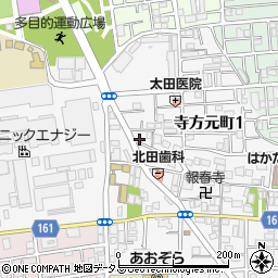 大阪府守口市寺方元町1丁目21周辺の地図